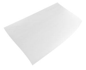 close up of flying papers on white background