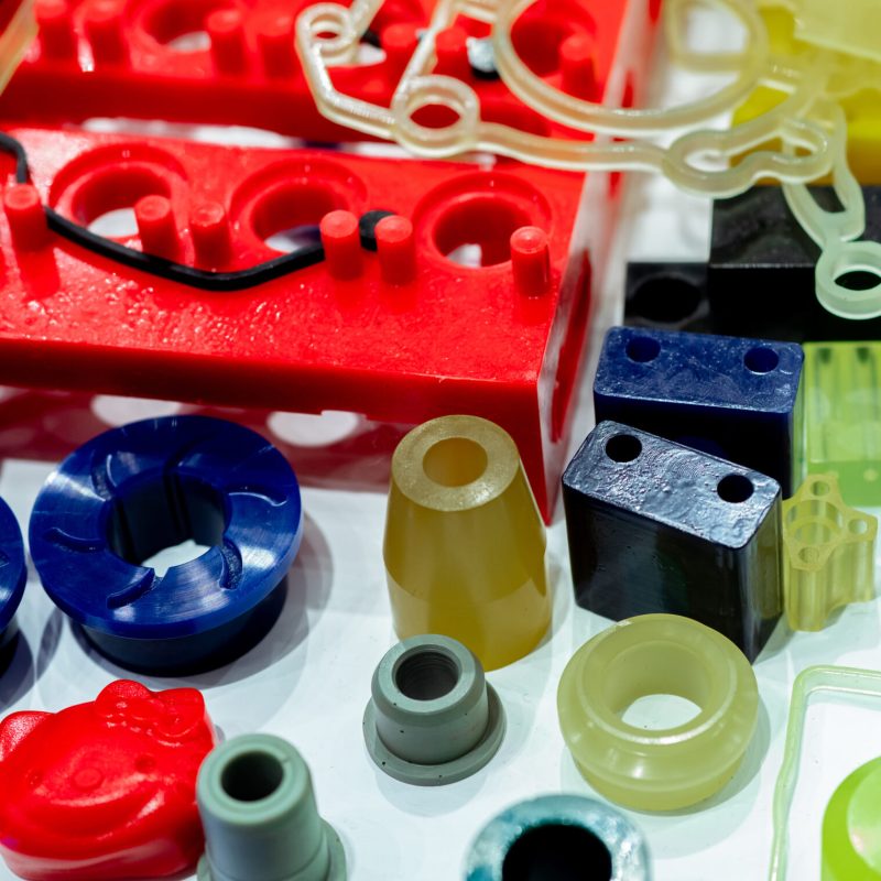 Engineering plastics. Plastic material used in manufacturing industry. Global engineering plastic market concept. Polyurethane and abs plastic parts materials. Plastic injection machine products.